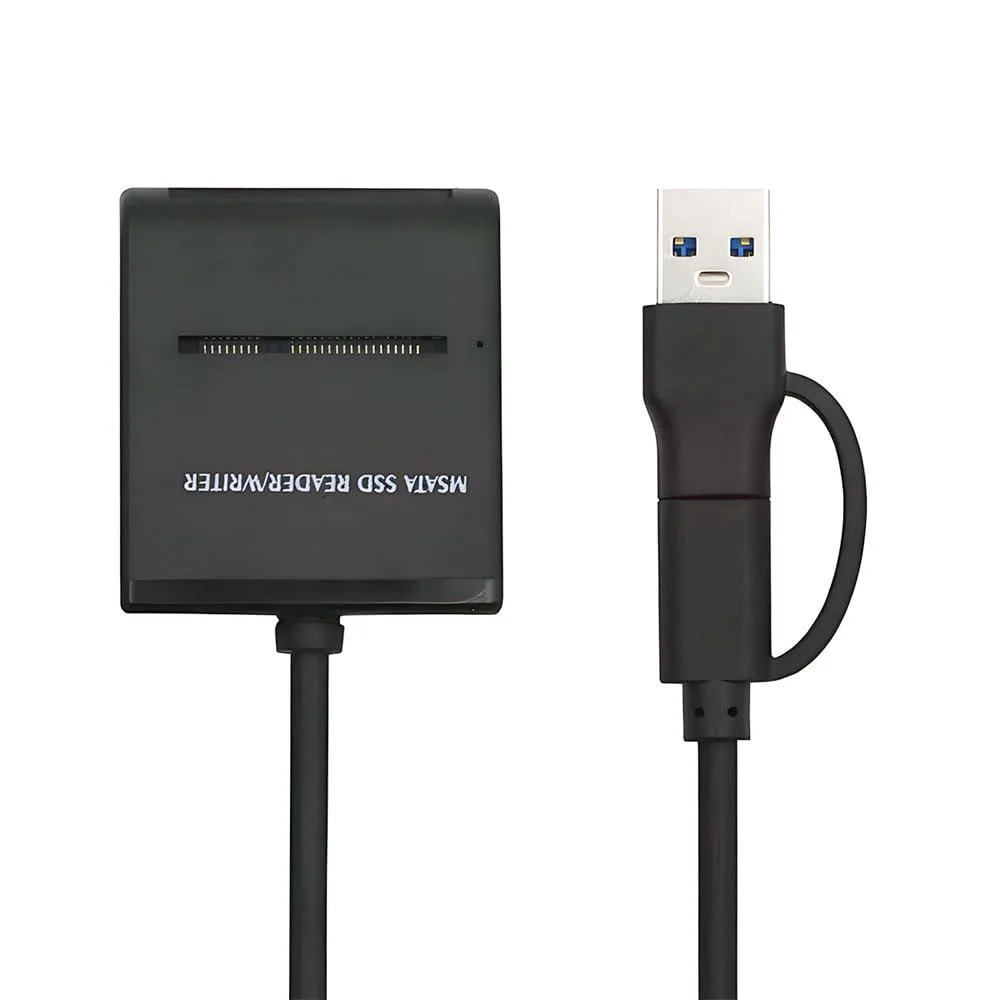 LORDWORLD LORDWORLD USB 3.0 Type-A & Type-C to mSATA SSD Enclosure Aluminum — product photo