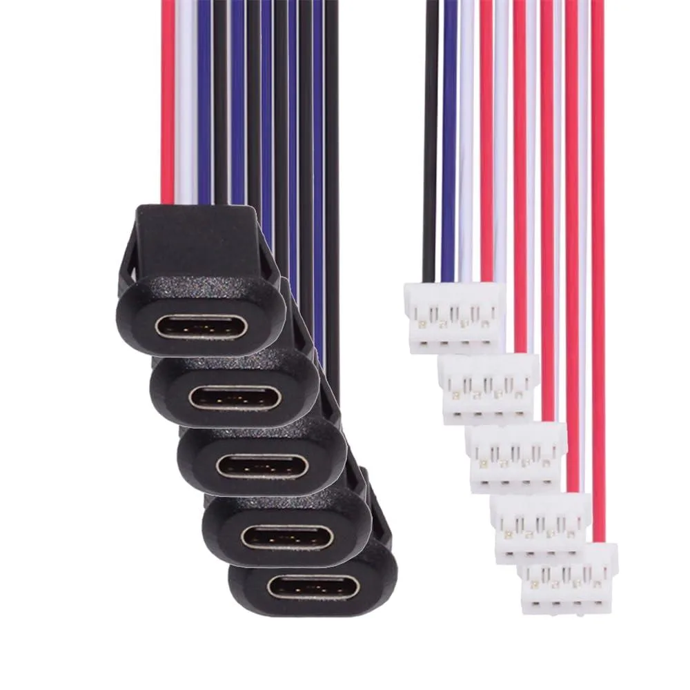Fervit Fervit USB C Female to 4-Pin Header Cable 12cm 2.0mm Pitch Latch Mount 5pcs — product photo
