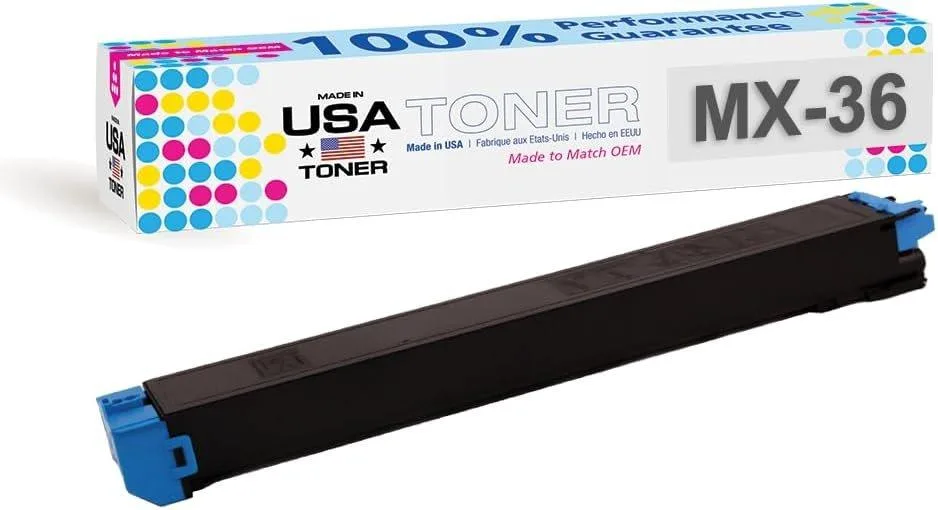 MADE IN USA TONER MADE IN USA TONER Sharp MX-36NT Cyan Toner Cartridge 15000 Pages — product photo