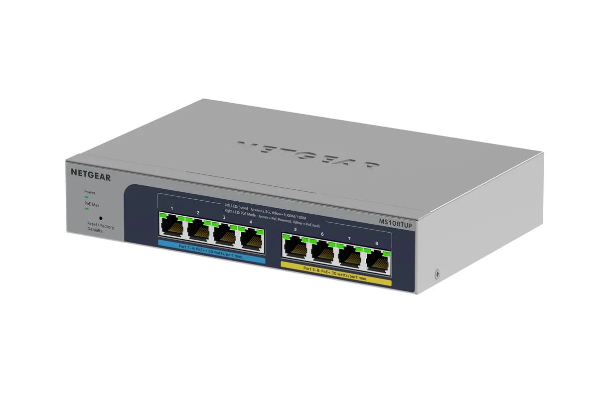 Netgear Inc. Netgear Inc. MS108TUP-100NAS 8-port 2.5G PoE++ Smart network switch — product photo