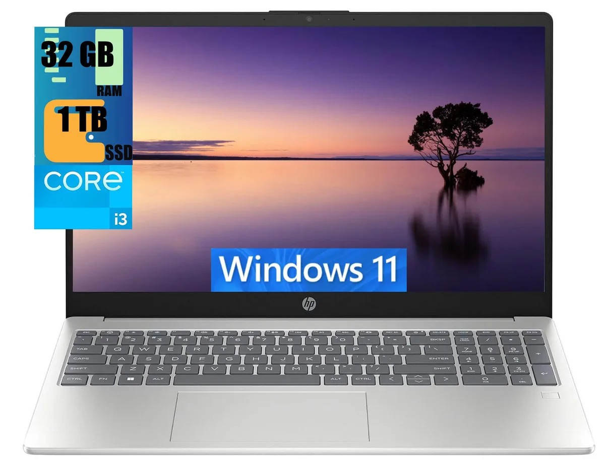 HP HP 15 laptop i3-N305 32GB 1TB Silver — product photo
