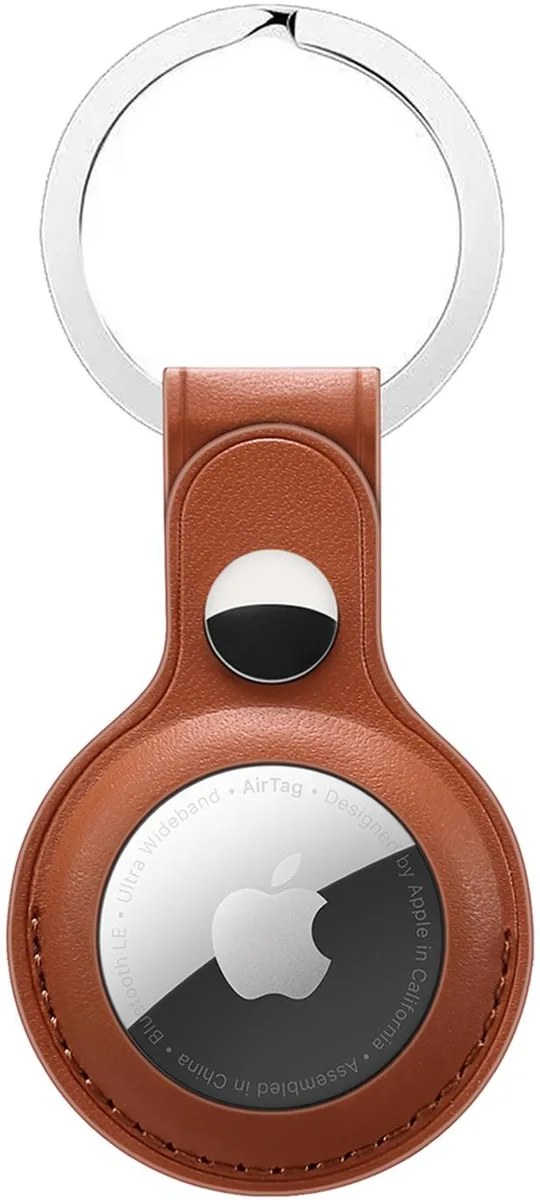 Nakedcellphone Nakedcellphone Vegan Leather Keychain Holder Case for Apple AirTag Brown — product photo