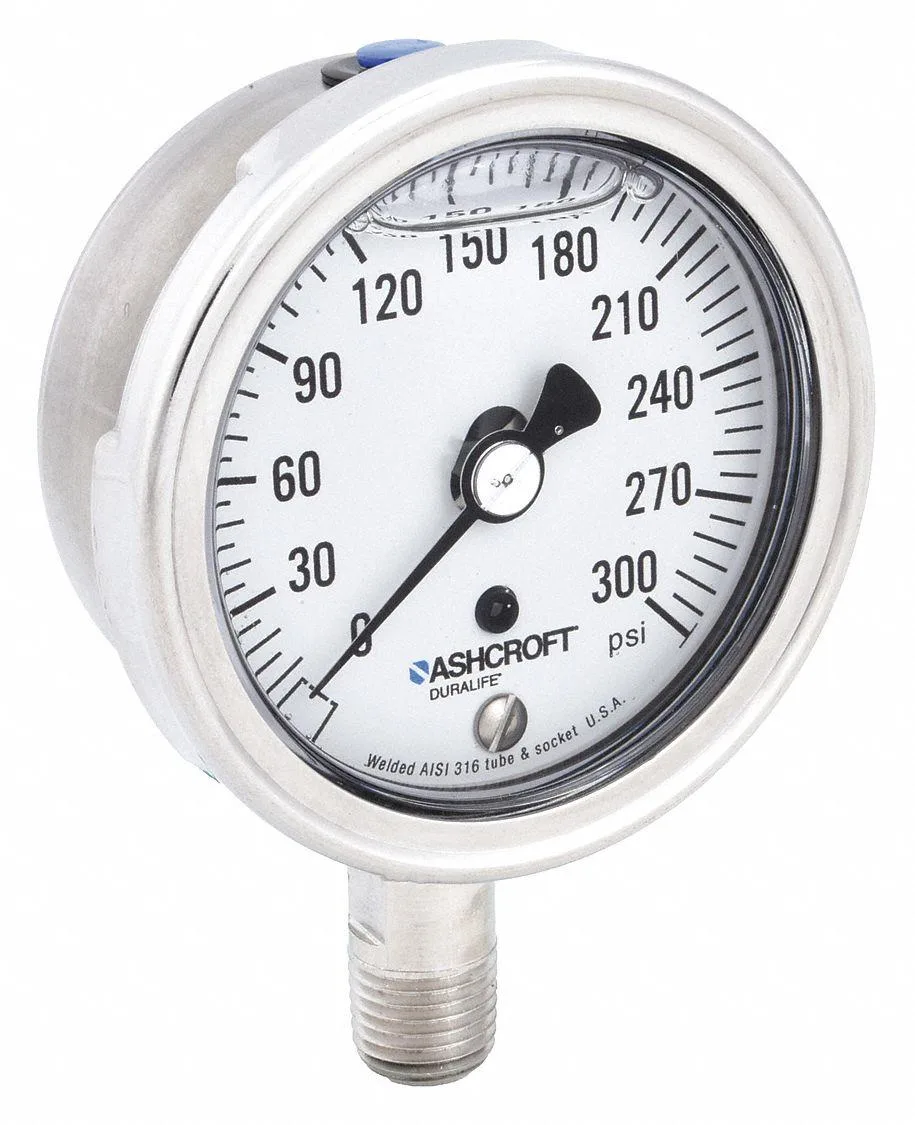 Ashcroft Ashcroft 251009 Pressure Gauge 0-300 psi 1/4 MNPT Stainless — product photo