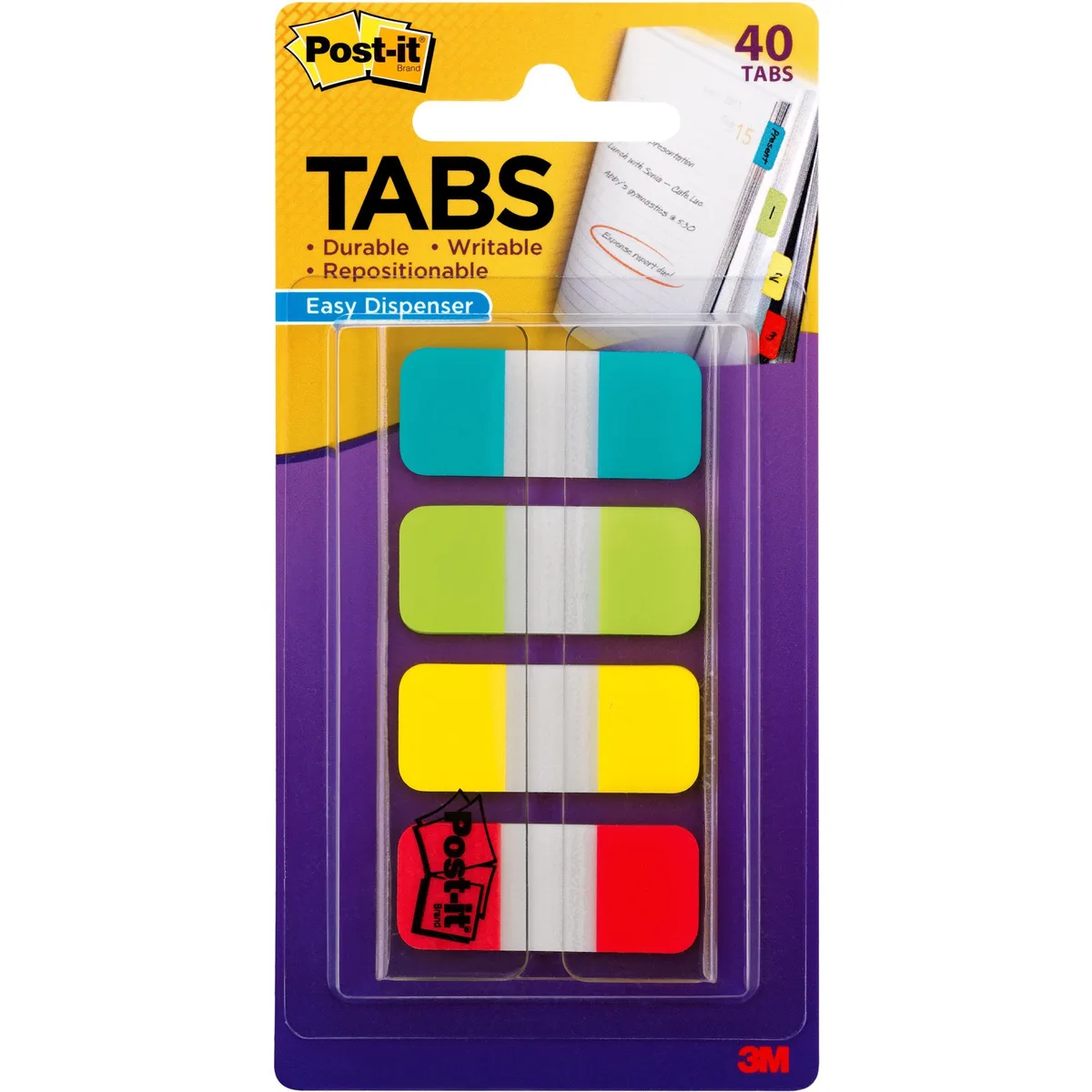 Post-it 676ALYR dispenser with assorted colour tabs