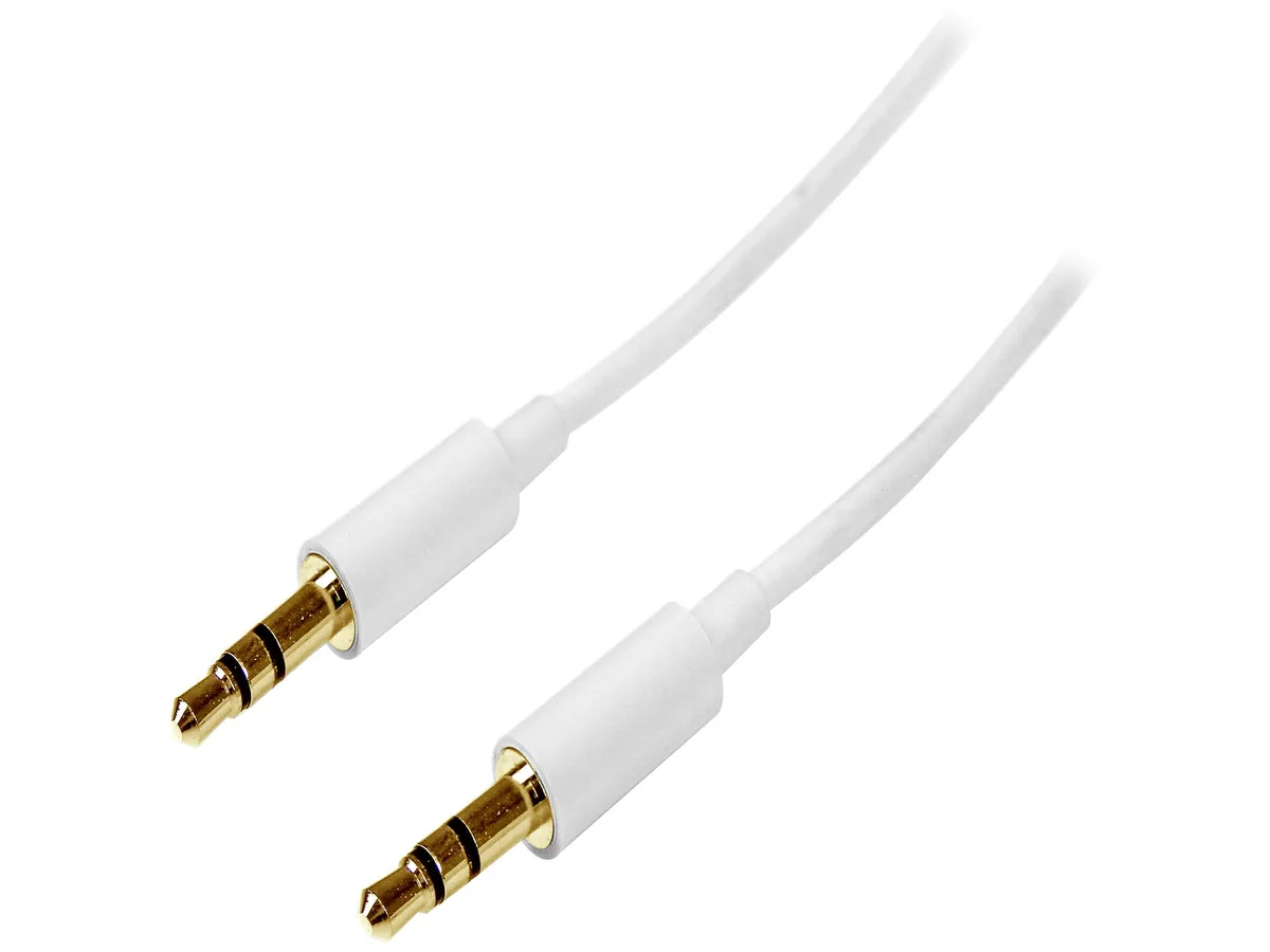 STARTECH STARTECH MU2MMMSWH 6.5 ft White 3.5mm Male-to-Male Stereo Cable — product photo