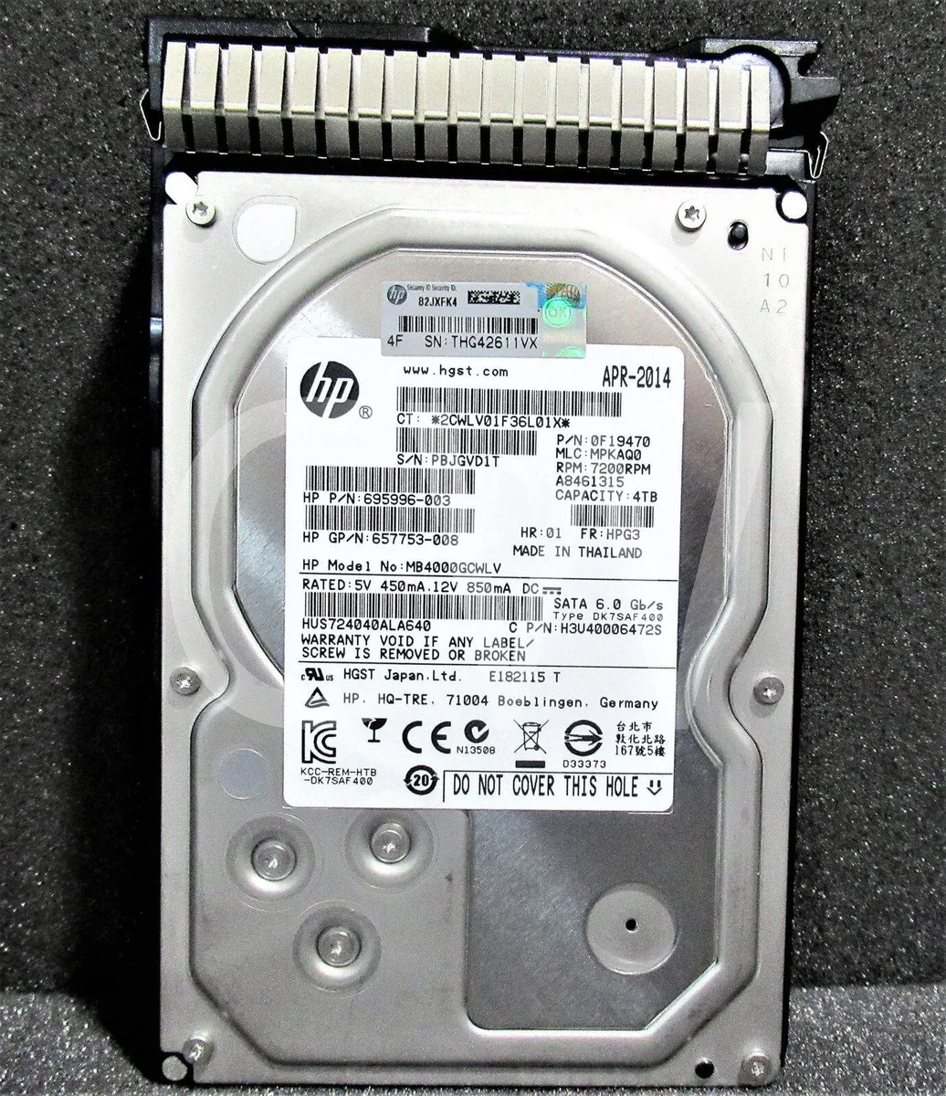 HP HP MB4000GCWLV 4TB 7200RPM 64MB 3.5" SATA internal hard drive with caddy — product photo