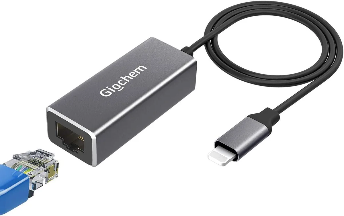 PISKEKAT PISKEKAT Ethernet Adapter Grey 3.3ft 10/100Mbps iOS 10.0+ — product photo