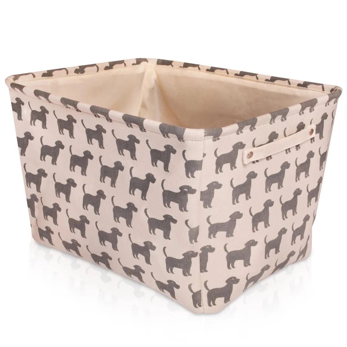 Altatac Altatac Bath Storage Basket White/Gray Dog Print 16.5 x 12.5 x 7.5 in — product photo