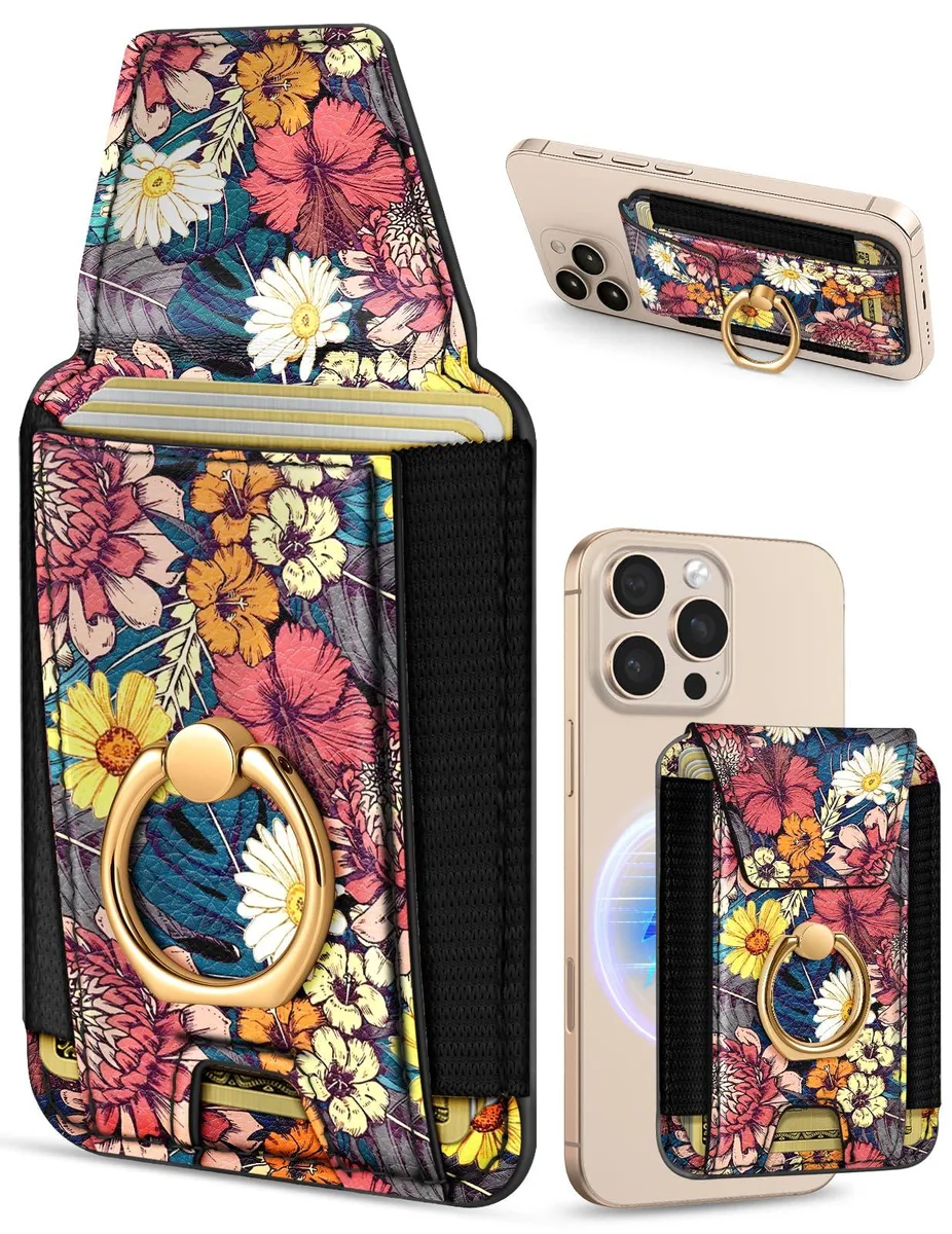  Shorogyt Mag Wallet Purple Flower cover 3.5 in x 2.5 in x .4 in — product photo