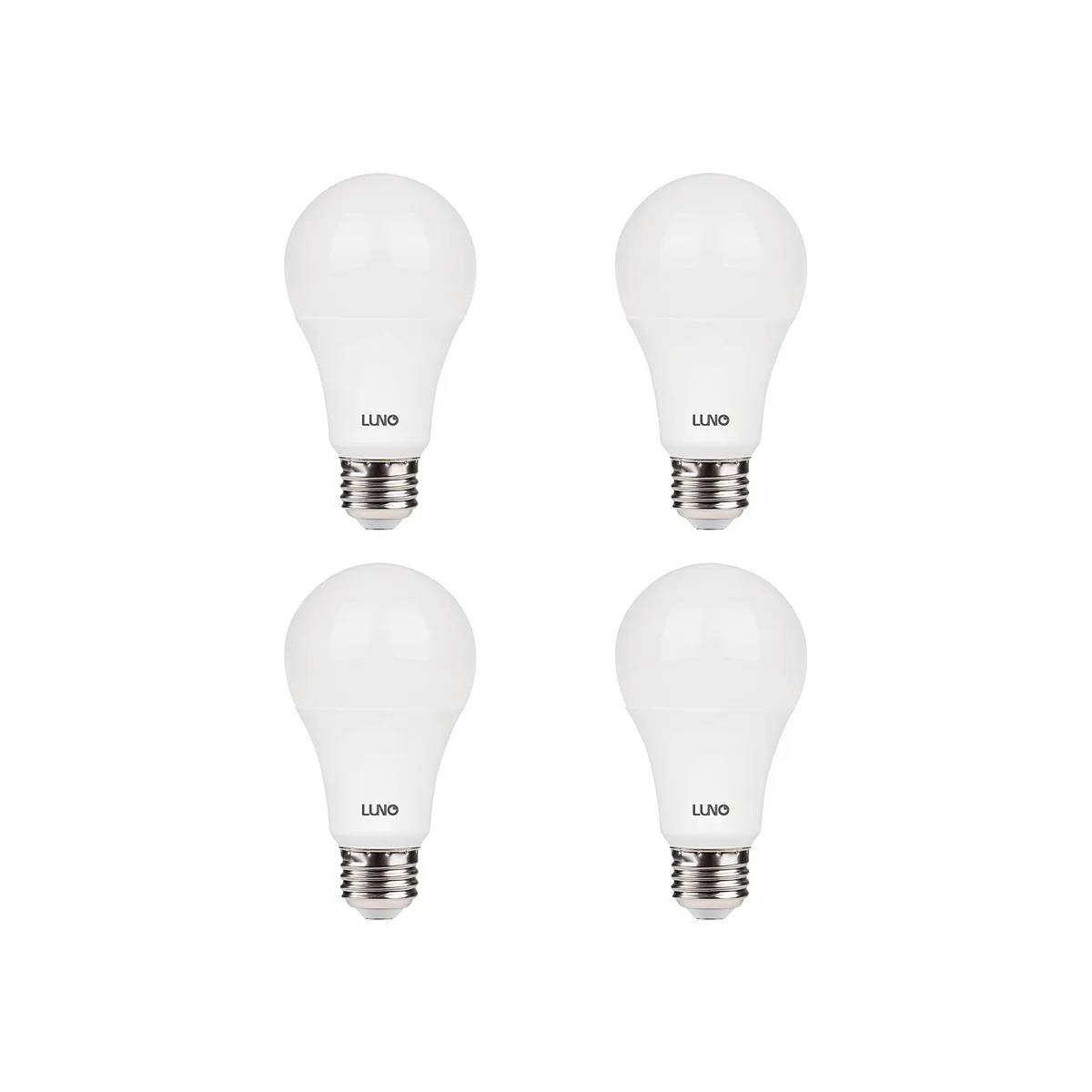 LUNO A19 LED Light Bulb 11W 75W Equivalent 1100 Lumens 5000K Daylight E26 4-Pack — product photo