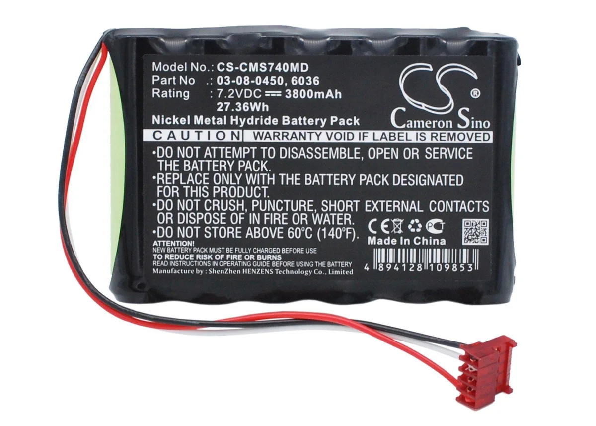  Cameron Sino 3800mAh 7.2V battery for Cas Medical 740 750 940X NIBP 730 740 750 — product photo