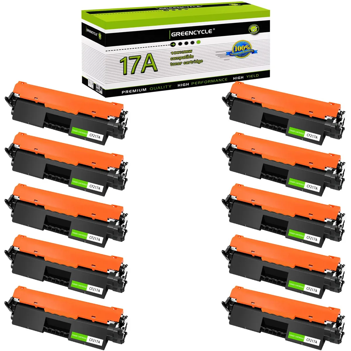 GREENCYCLE GREENCYCLE CF217A Compatible Toner Cartridge 10 Pack Black 1600 Pages — product photo