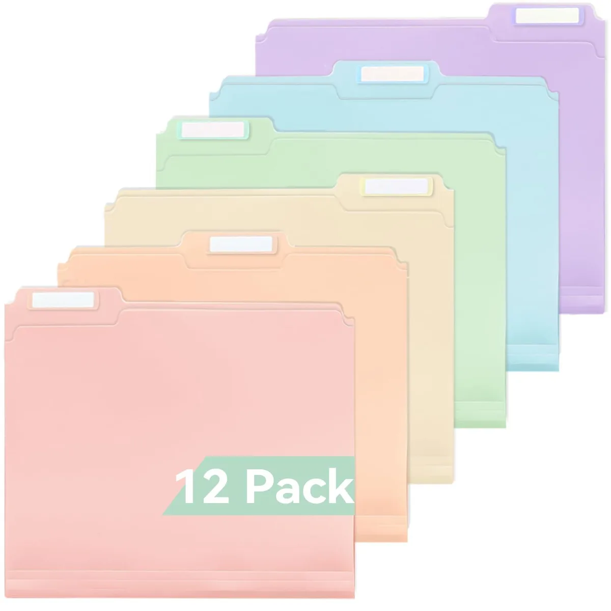  Pendaflex Plastic Manila Folders 8.5 x 11, 12 Pack, 1/3-Cut Tabs, Letter Size — product photo