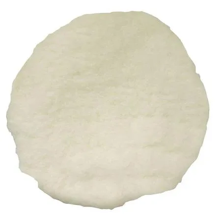 White wool polishing bonnet with elastic band for 7 inch backing plate