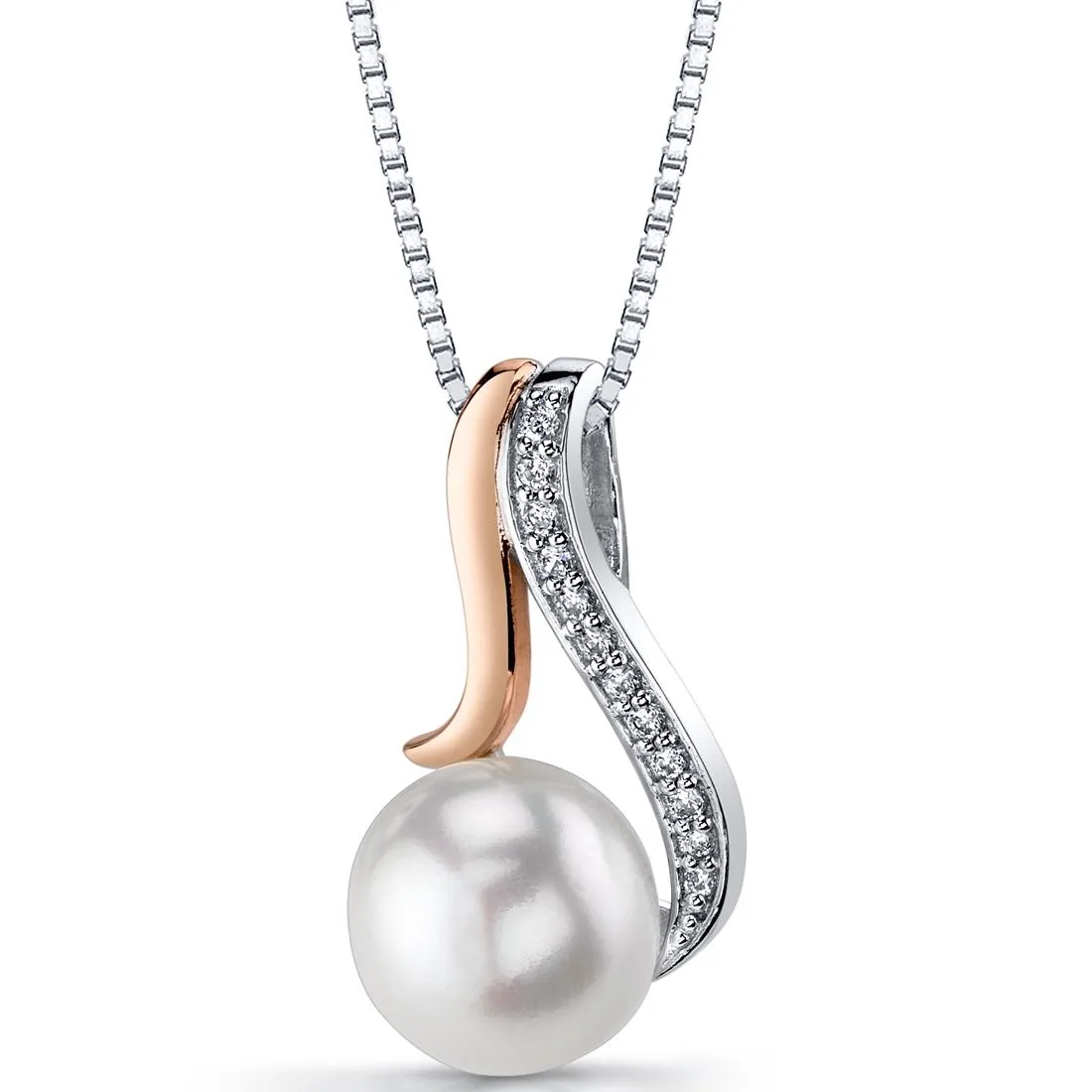 Oravo Oravo 10.0mm Freshwater Pearl Rose Goldtone Sterling Silver Pendant Necklace 18 — product photo