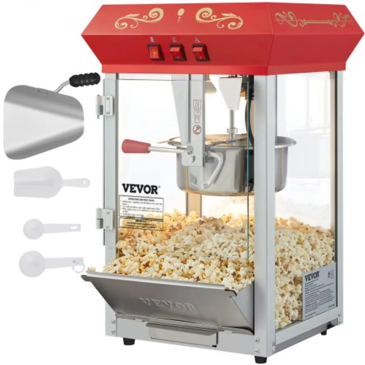 VEVOR VEVOR Popcorn Maker 850W 8 oz 48 Cups Red — product photo