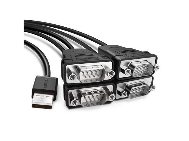 LORDWORLD LORDWORLD USB to Serial RS232 Cable Adapter 4 Ports DB9 Converter 9-Pin Male to Male with Hexnuts — product photo
