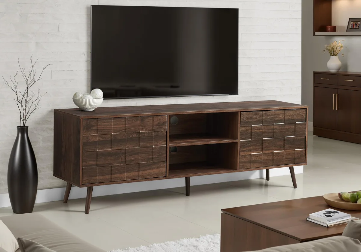 tuphen tuphen 72 Inch TV Stand Walnut Laminate Mid Century Home Entertainment — product photo
