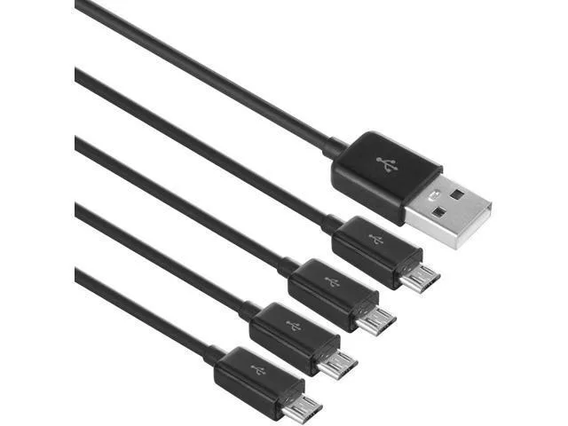 Manw Manw 4 in 1 USB 2.0 A Male to 4 Micro USB Male Cable Black 1.8m — product photo
