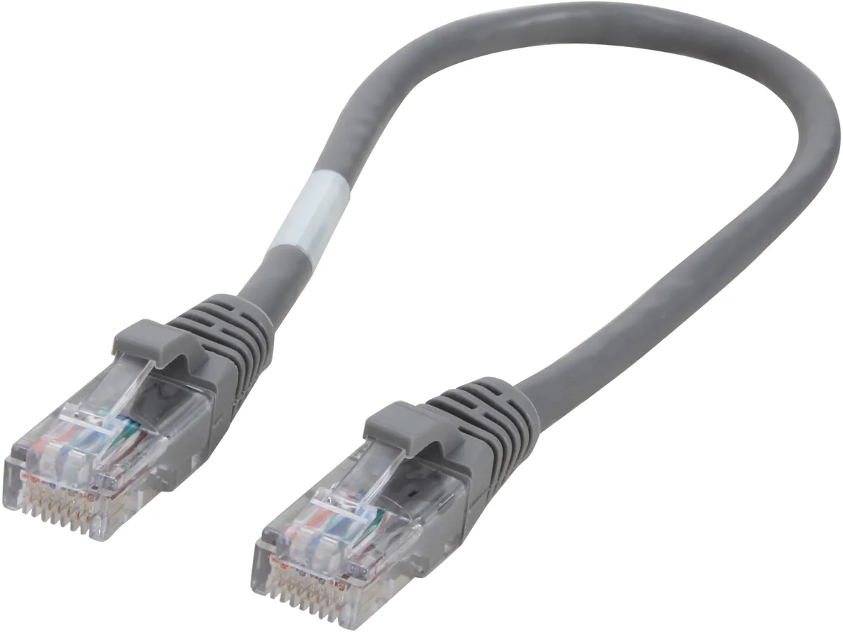Cables To Go Cables To Go 24814 Cat5e network ethernet cable RJ45 male to RJ45 male 1 ft 0.30 m gray — product photo