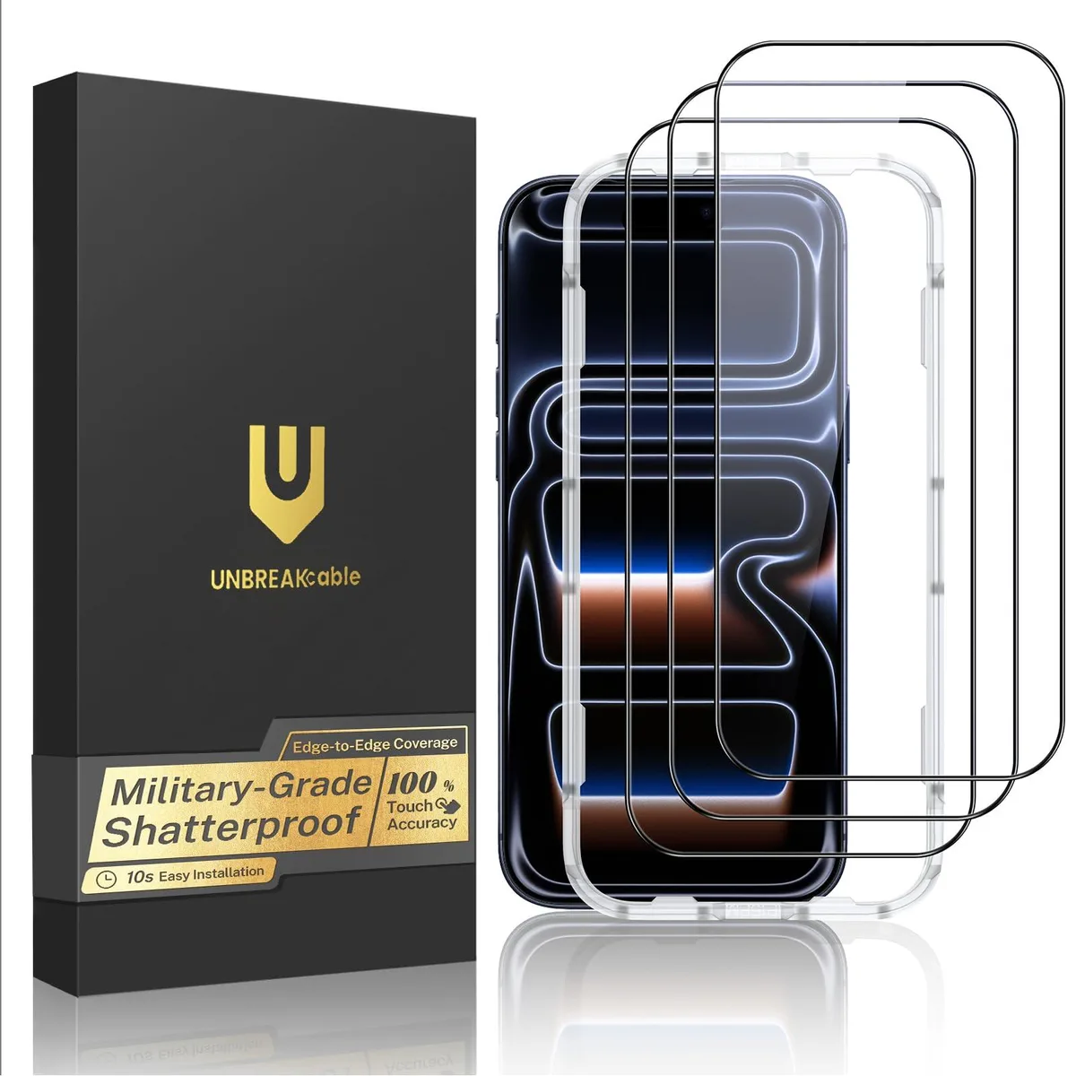 Three transparent tempered glass screen protectors for iPhone 17 Pro in retail packaging