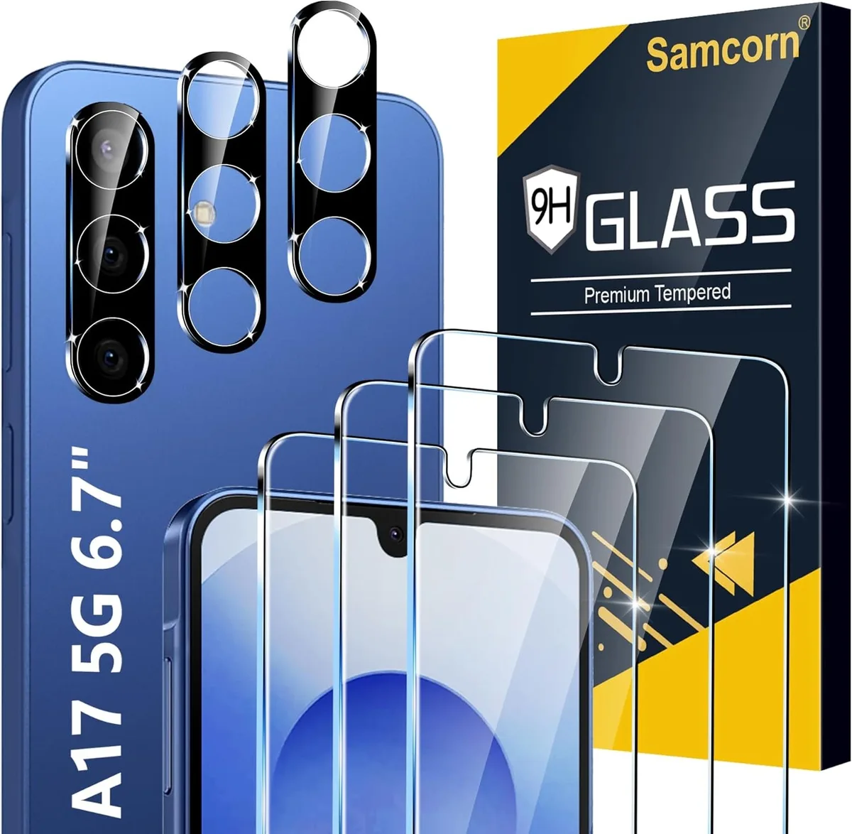 NuoTo NuoTo Galaxy A17 5G Screen Protector 3+3 Pack 0.26 mm 9H 99.99 % light transmittance — product photo