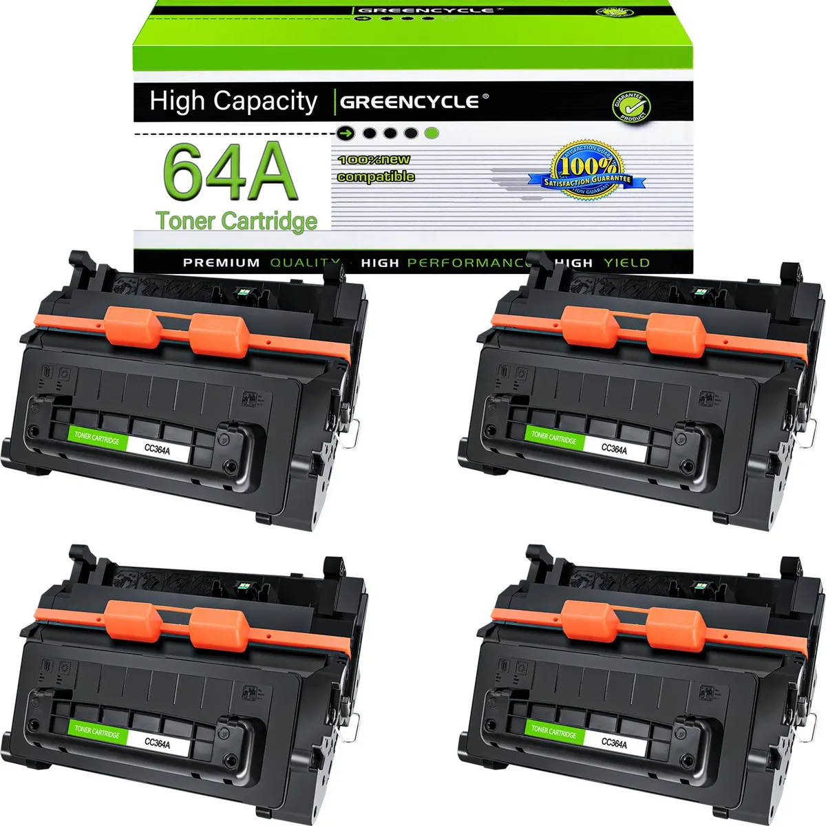 GREENCYCLE GREENCYCLE CC364A 64A Compatible Toner Cartridge 4 Pack — product photo