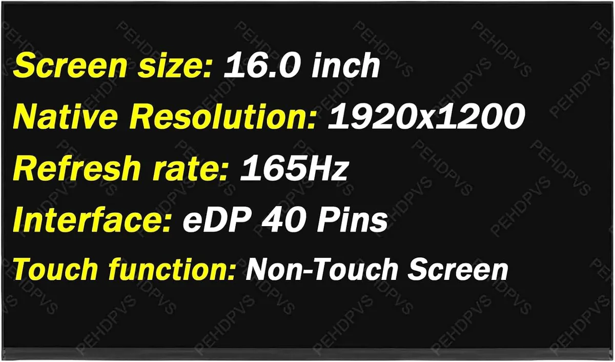 NUOLAISUN NUOLAISUN 16.0" WUXGA 1920x1200 165Hz 40-pin laptop screen — product photo