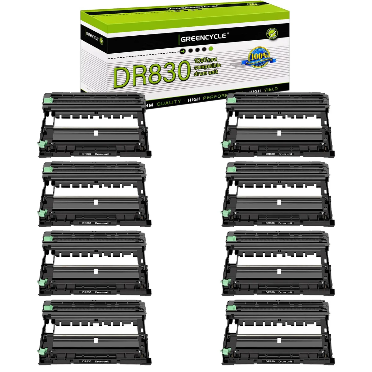 GREENCYCLE GREENCYCLE DR830 8 Pack Compatible Drum Unit Black 15000 Pages — product photo