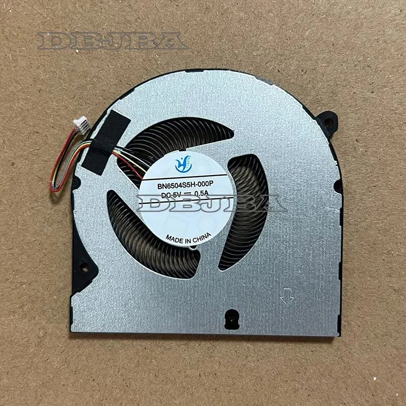 Small black rectangular laptop cooling fan with wire connector
