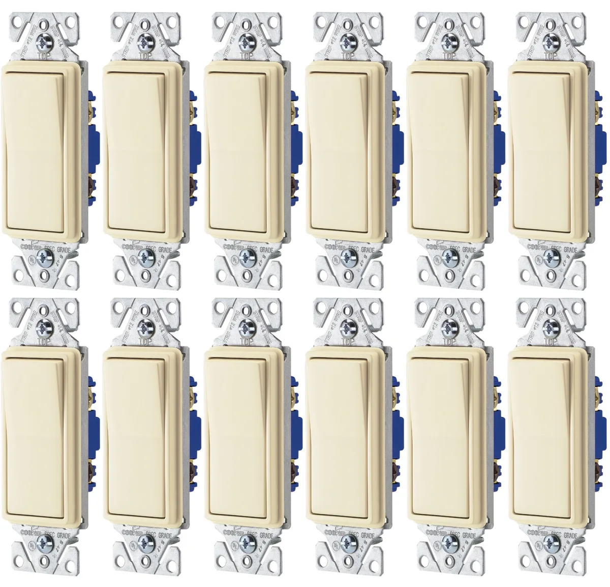 Eaton Eaton 7503LA-BOX 15A 120/277V 3-Way Decorator Switch Light Almond Case 12 — product photo