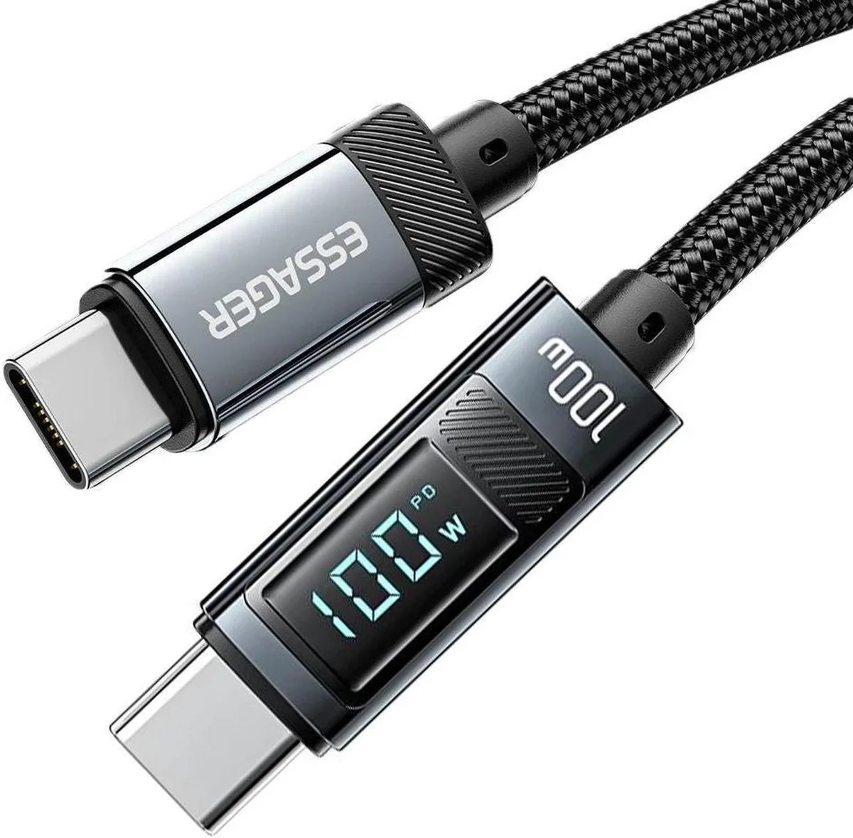 SMUGDESK SMUGDESK USB-C to USB-C cable with LED display 2-pack 6.6ft — product photo