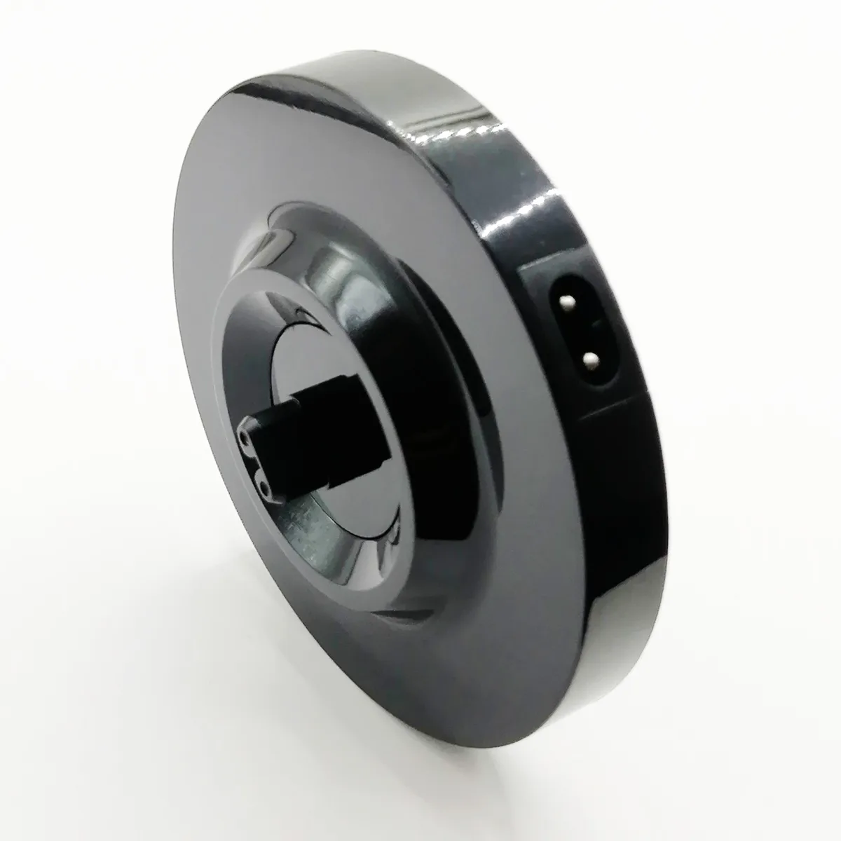 Black plastic charger stand for electric shaver