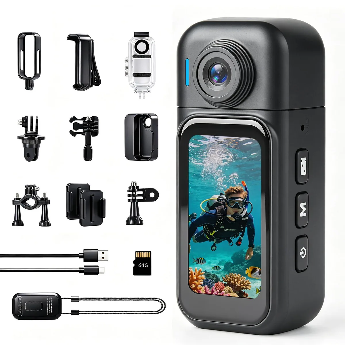  Leinlume H91 64GB Video Capturing Device 1.47" Touch Screen 1080p 98FT Waterproof Black — product photo