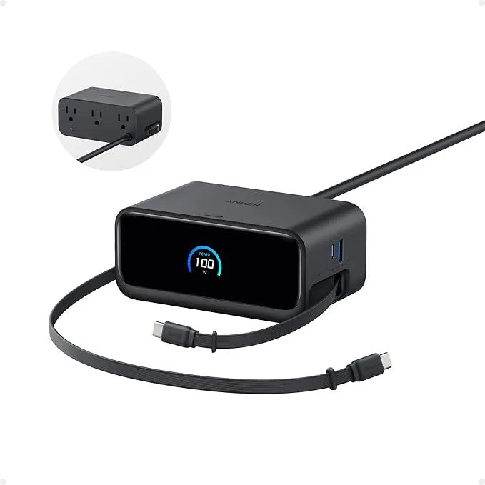 Anker Anker Nano Charging Station 7-in-1 100W 2.3 ft retractable power strip — product photo