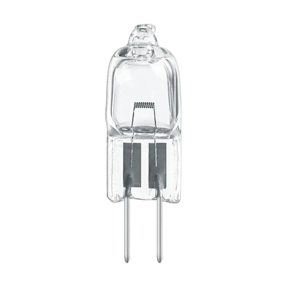 Small clear halogen capsule with two thin pins