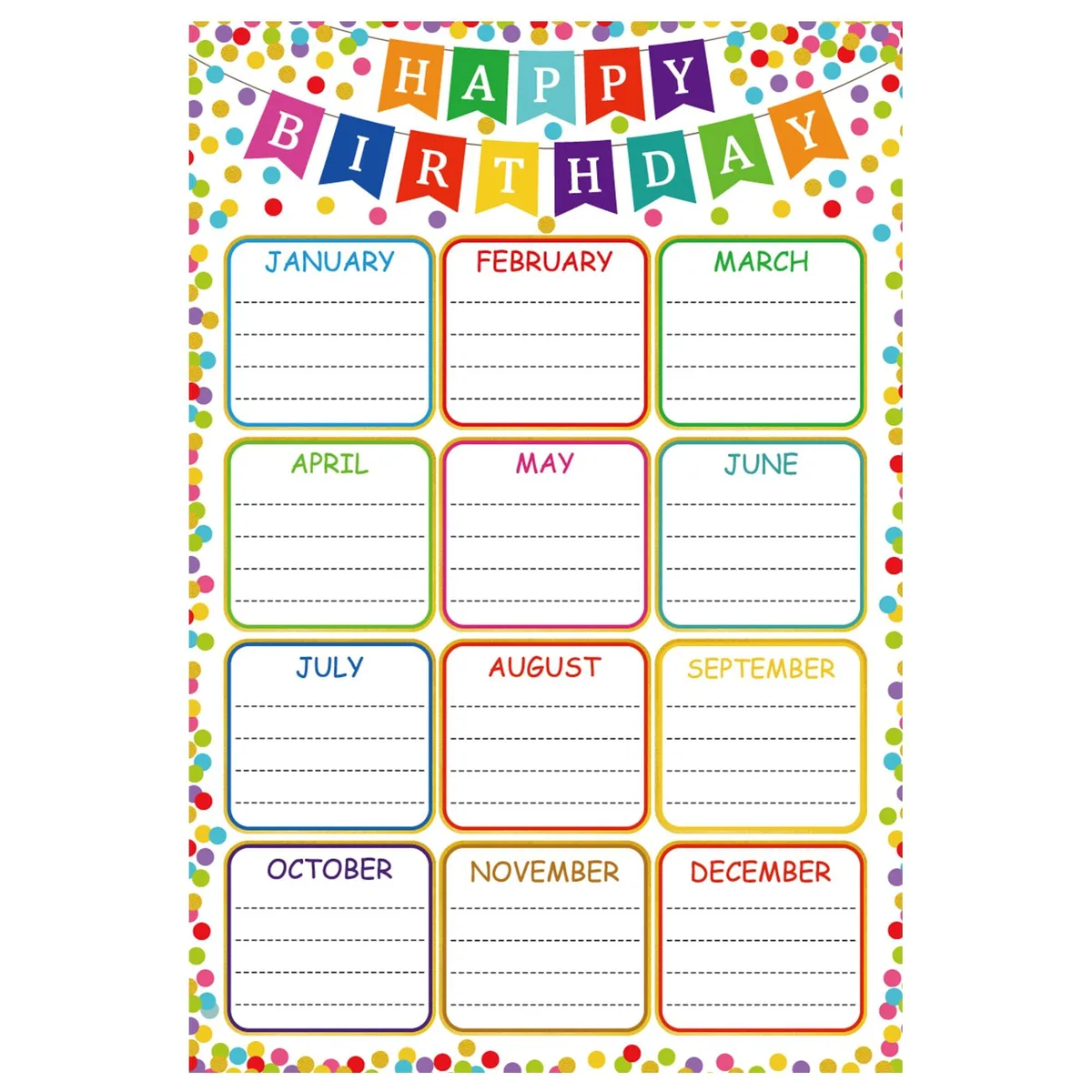  AMAZINGSUN Birthday Chart Poster 16.5x11.2in Laminated Reusable — product photo
