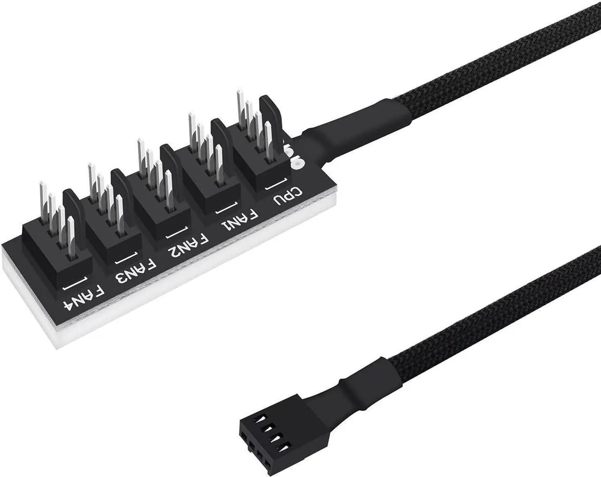 Vszerda Vszerda 4-Pin PWM Fan Hub Splitter Cable 1 to 5 Way 13 inch — product photo