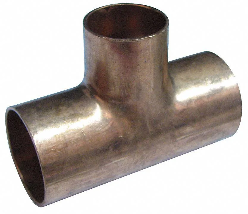 Copper reducing tee with three cup connections, 2 by 2 by 1-1/2 inch nominal