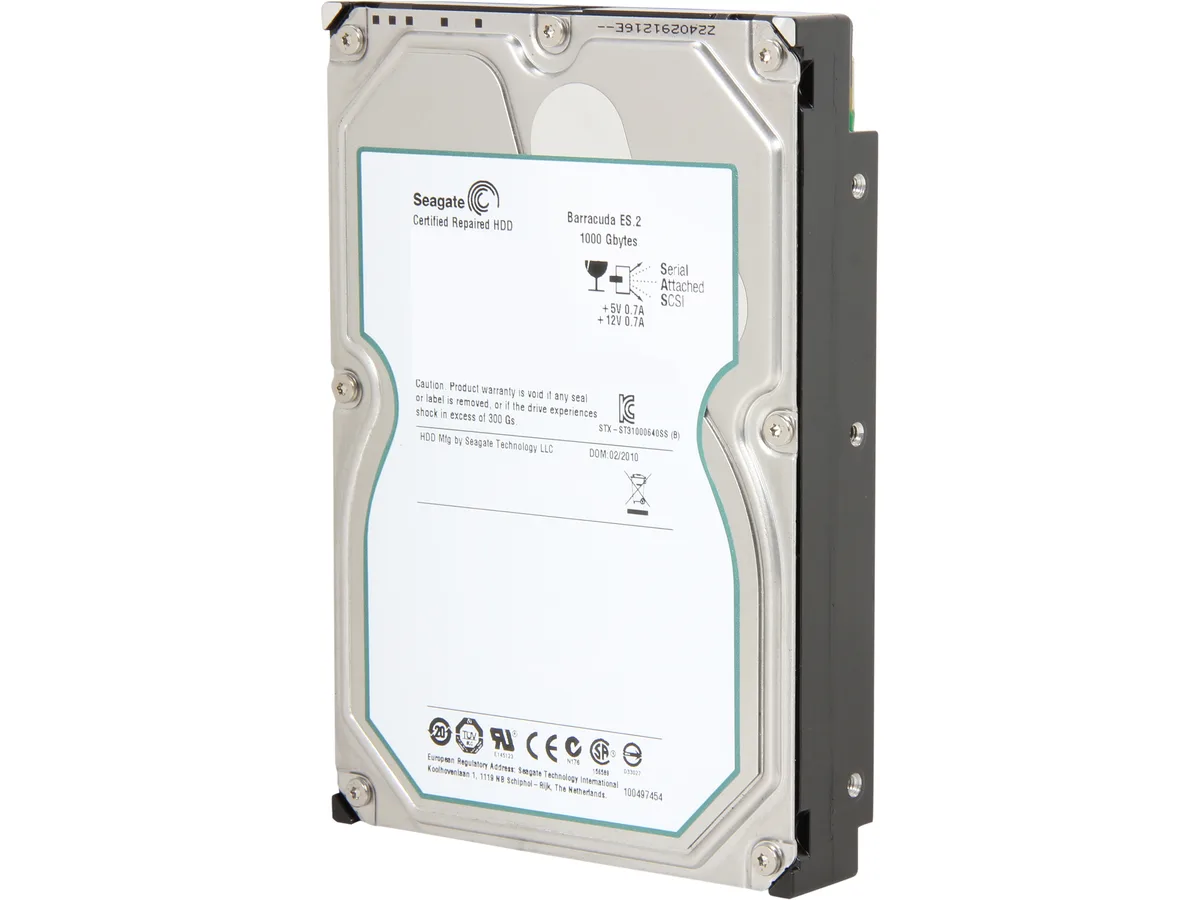Seagate Seagate BarraCuda ES.2 ST31000640SS 1TB 7200 RPM 16MB SAS 3Gb/s 3.5" internal hard drive — product photo