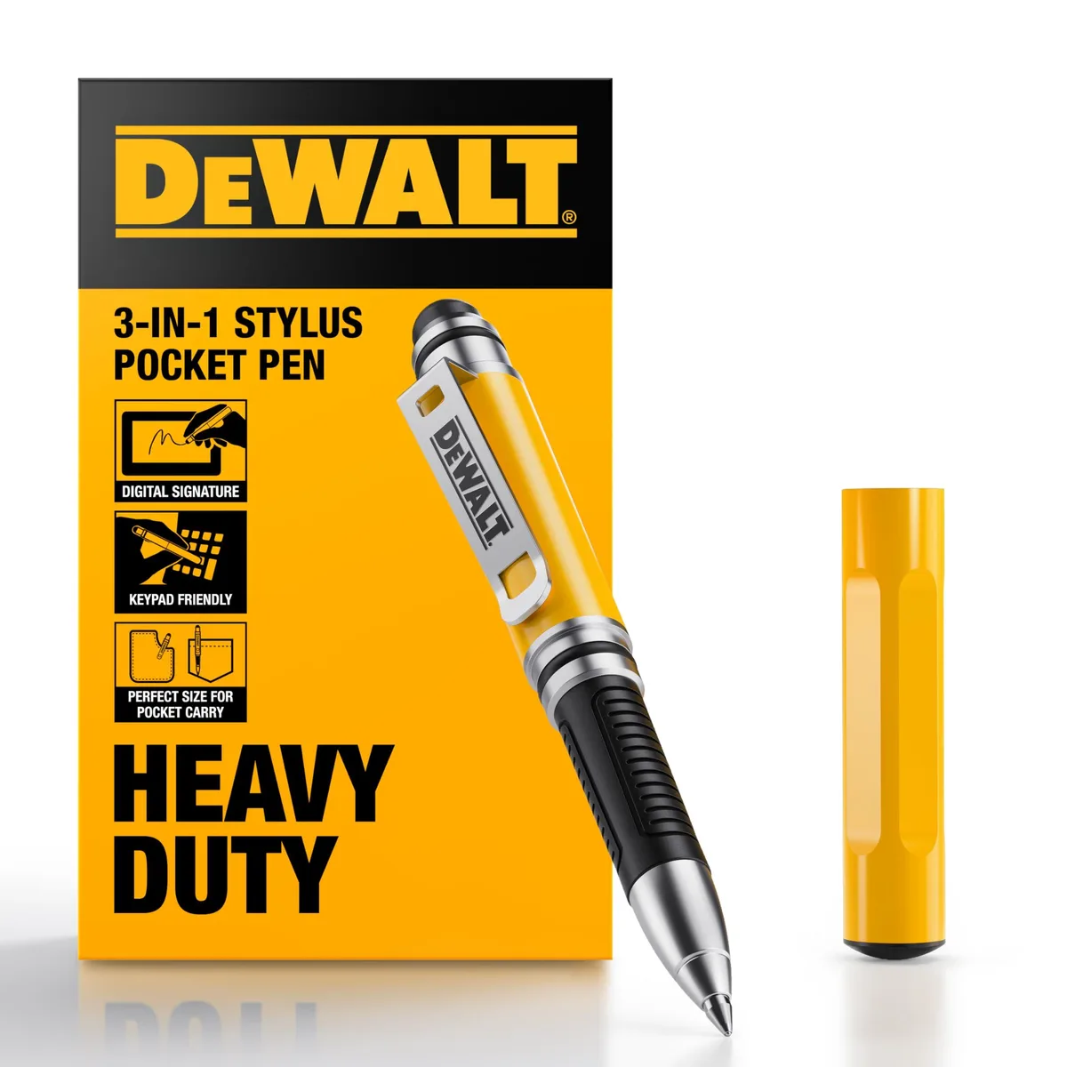  DEWALT 3-in-1 Mini Stylus Pocket Pen Black — product photo