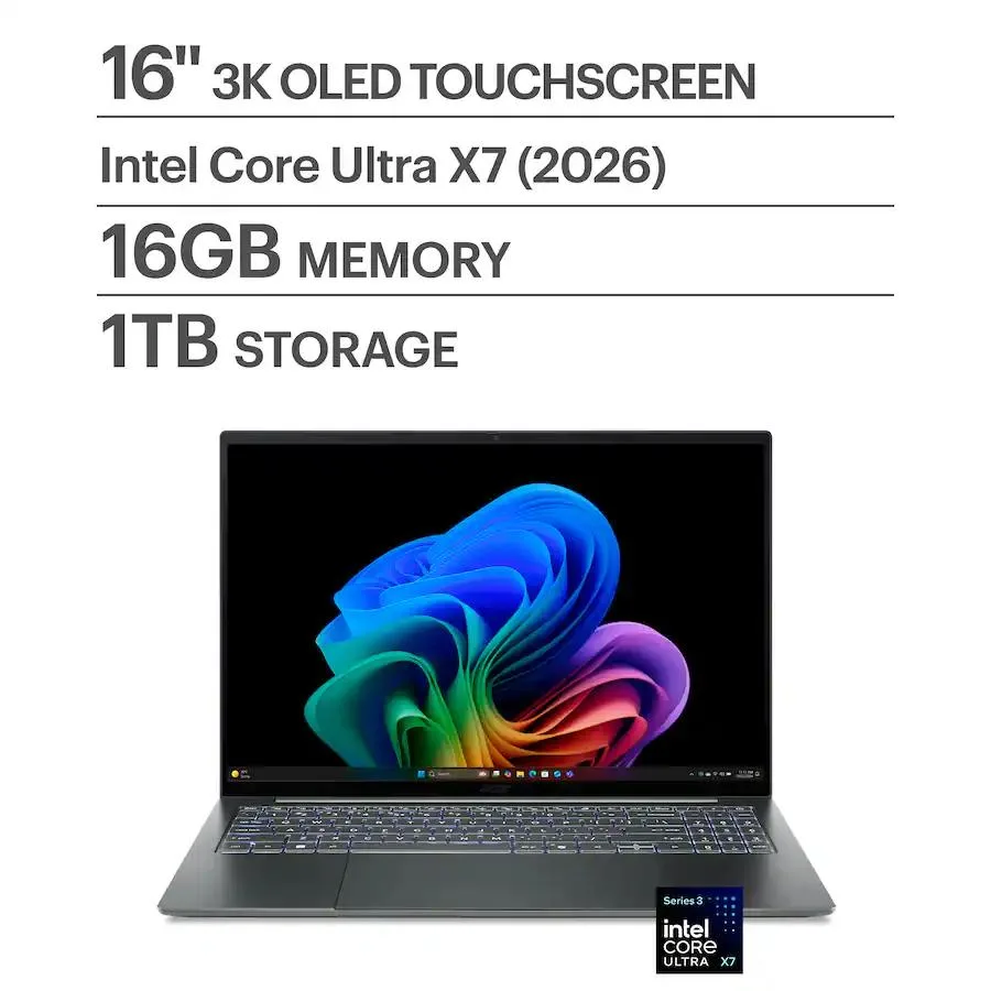 Acer America Acer America Swift 16 AI SF16-71T-70PN 16 3K OLED Touch Ultra X7 358H 16GB 1TB Basalt Gray — product photo