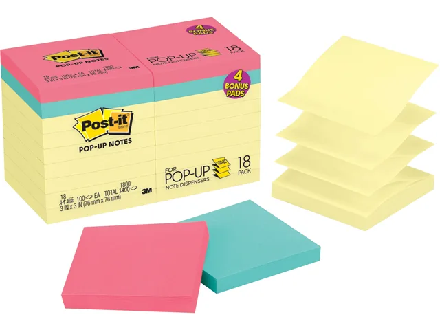 Post-it Post-it R330-14-4B sticky note 3x3 100-sheet 18-pack — product photo