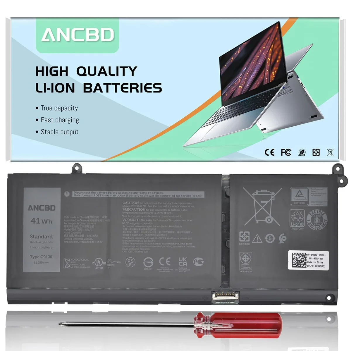  DELL G91J0 41Wh laptop battery 11.25V black — product photo
