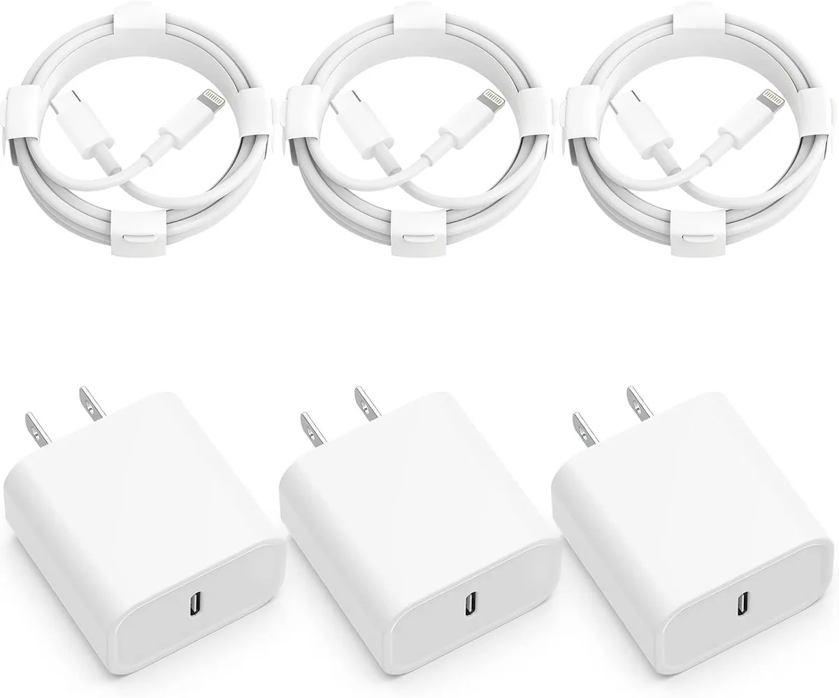 ONITOON ONITOON 20W USB-C Wall Charger 3-Pack with 6ft MFi Cable — product photo