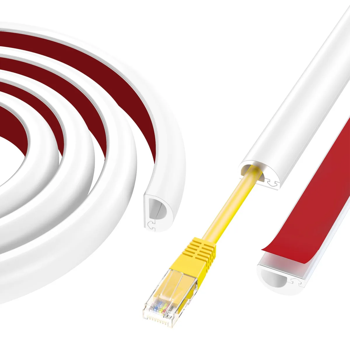 ANNISITE 118" Silicone Cord Cover White .59" x .39 — product photo