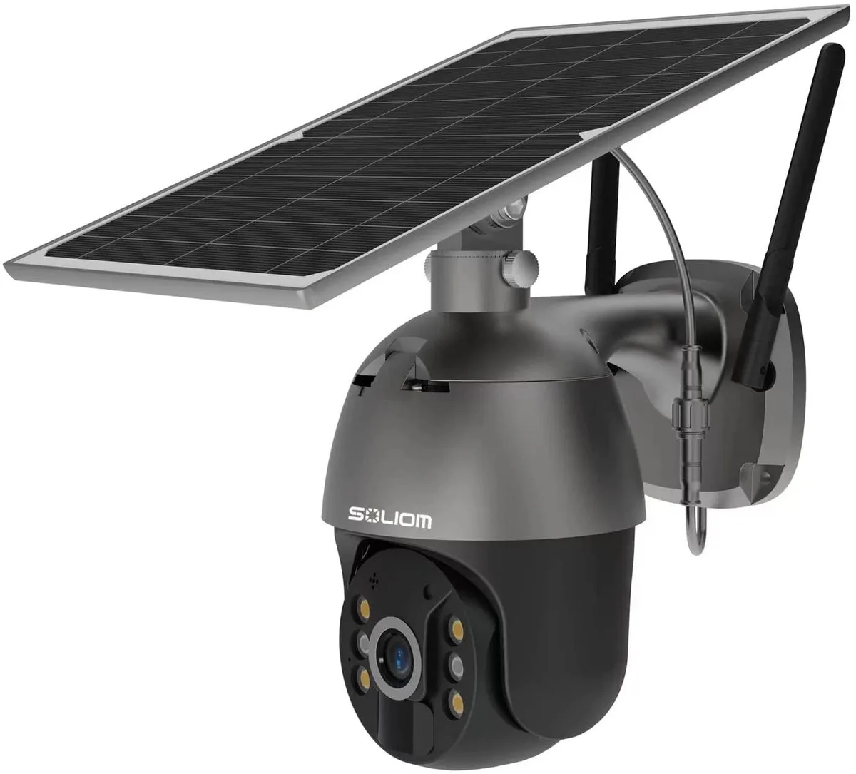 DIVI DIVI S600 4G LTE Solar Security Camera Pan Tilt 360°View 1080p Night Vision PIR Motion Sensor No WiFi — product photo