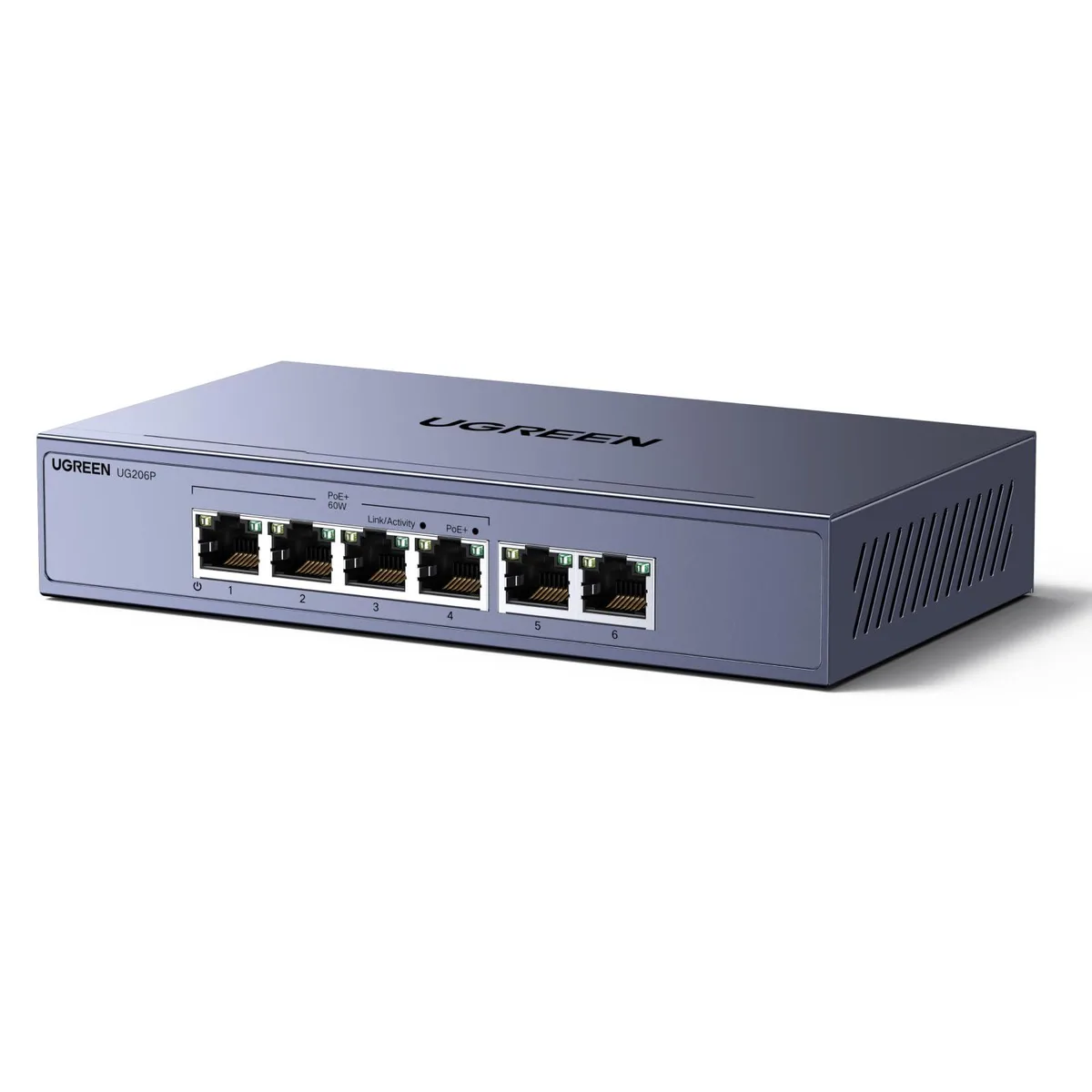  UGREEN 6 Port PoE Switch 4 PoE+ 60W 2 Gigabit Uplink — product photo