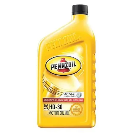Pennzoil 30W conventional engine oil in a 1 quart amber plastic bottle