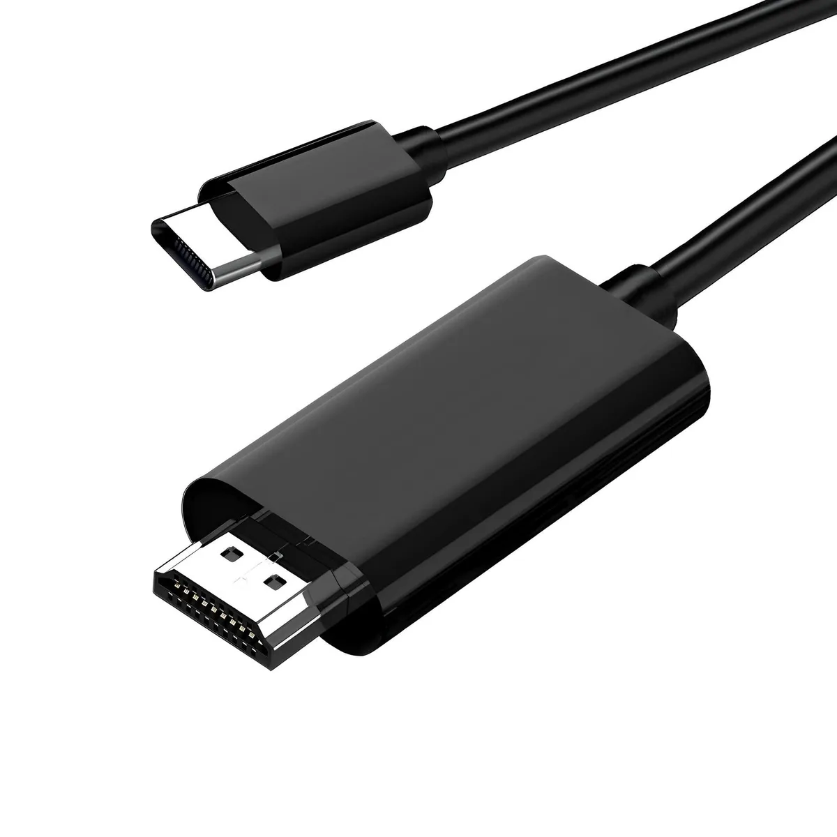 Black USB-C to HDMI cable adapter, 6ft, 4K support
